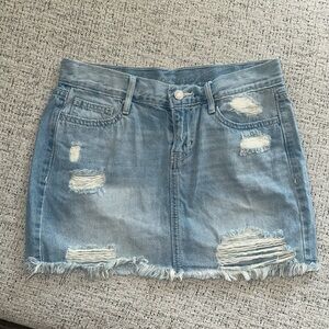 Old Navy Light Blue Distressed Denim Skirt